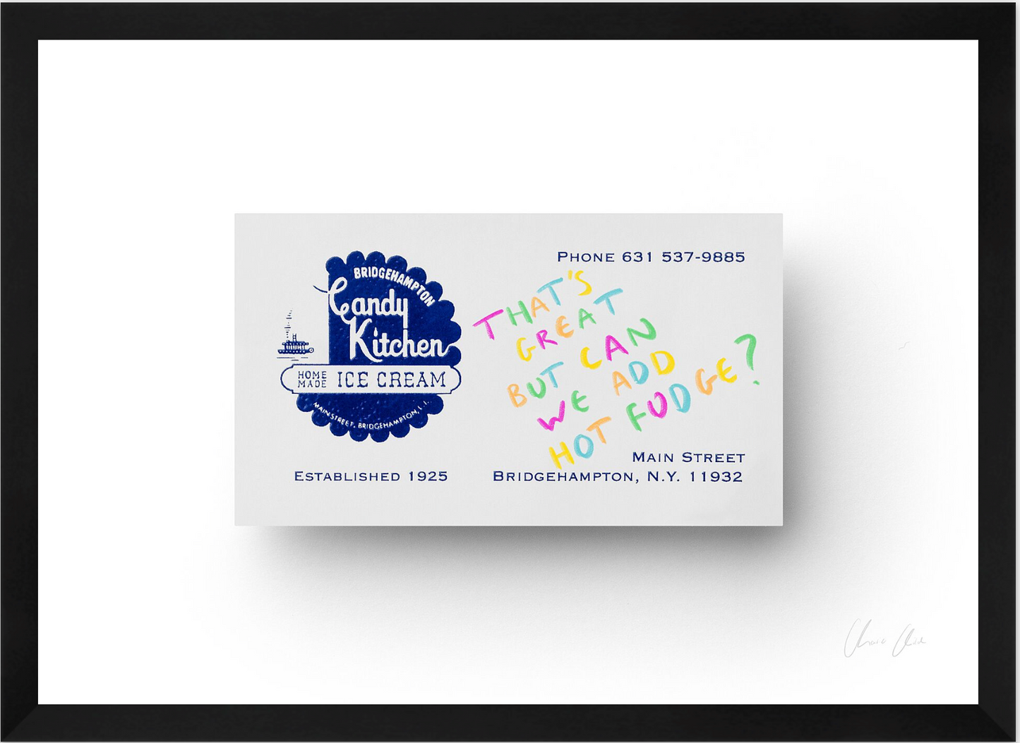 Card at Candy Kitchen
