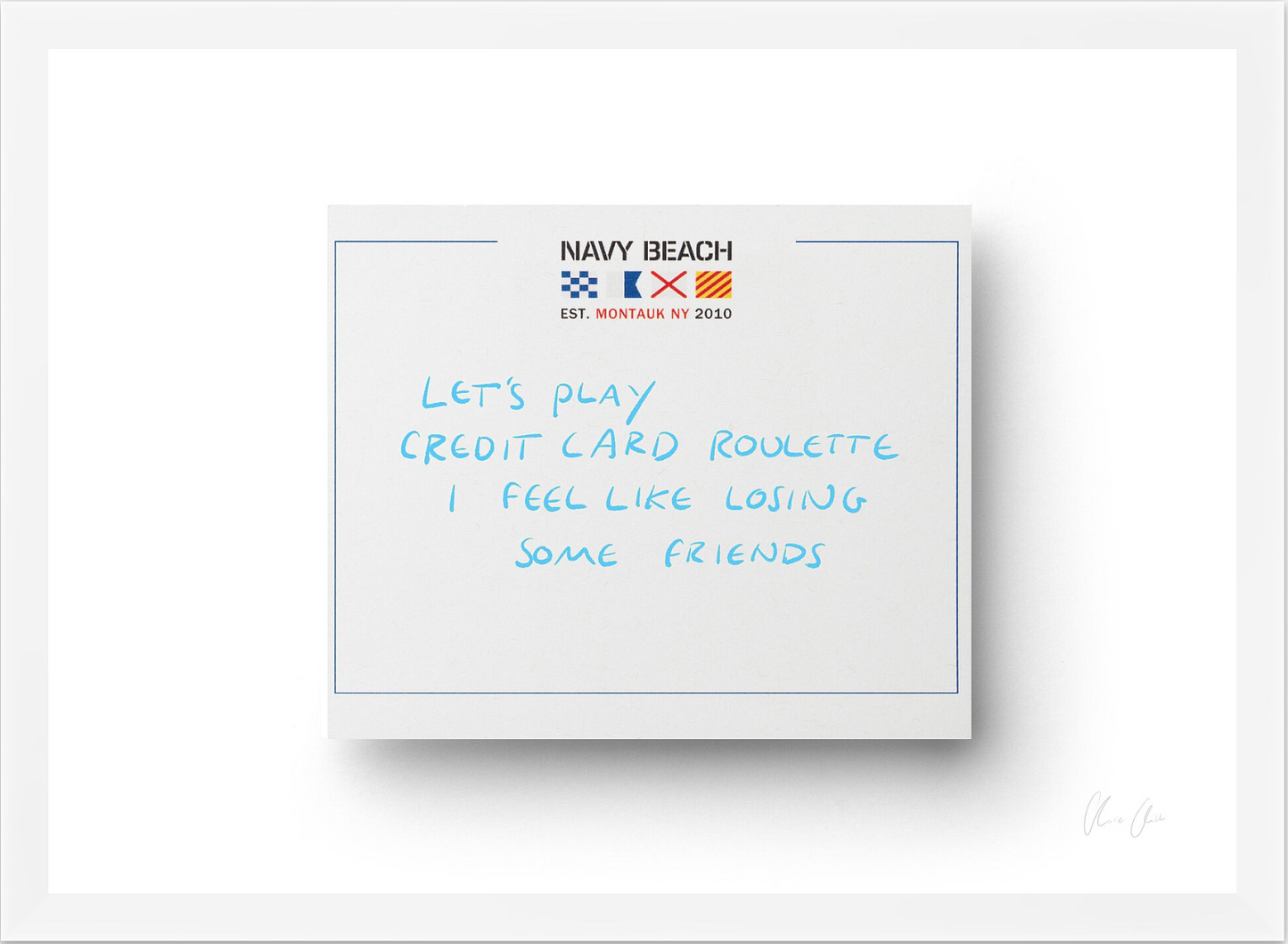 Card at Navy Beach