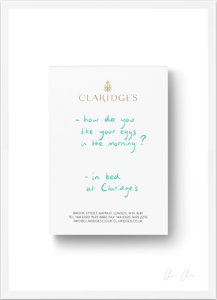 Notepad at Claridge's i