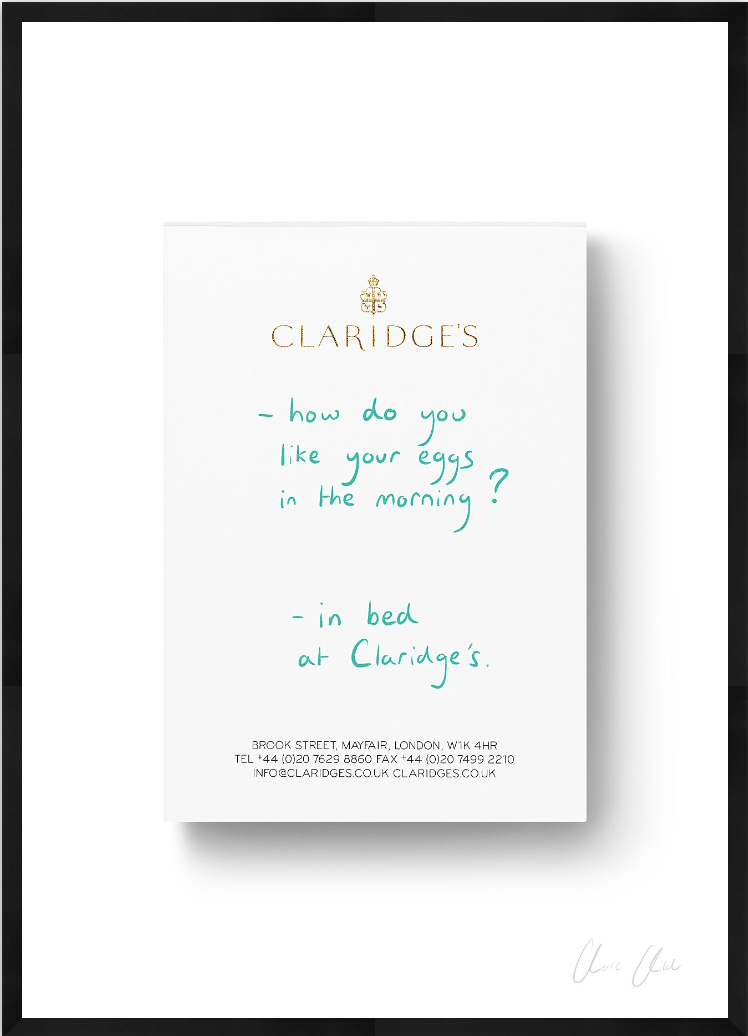 Notepad at Claridge's i