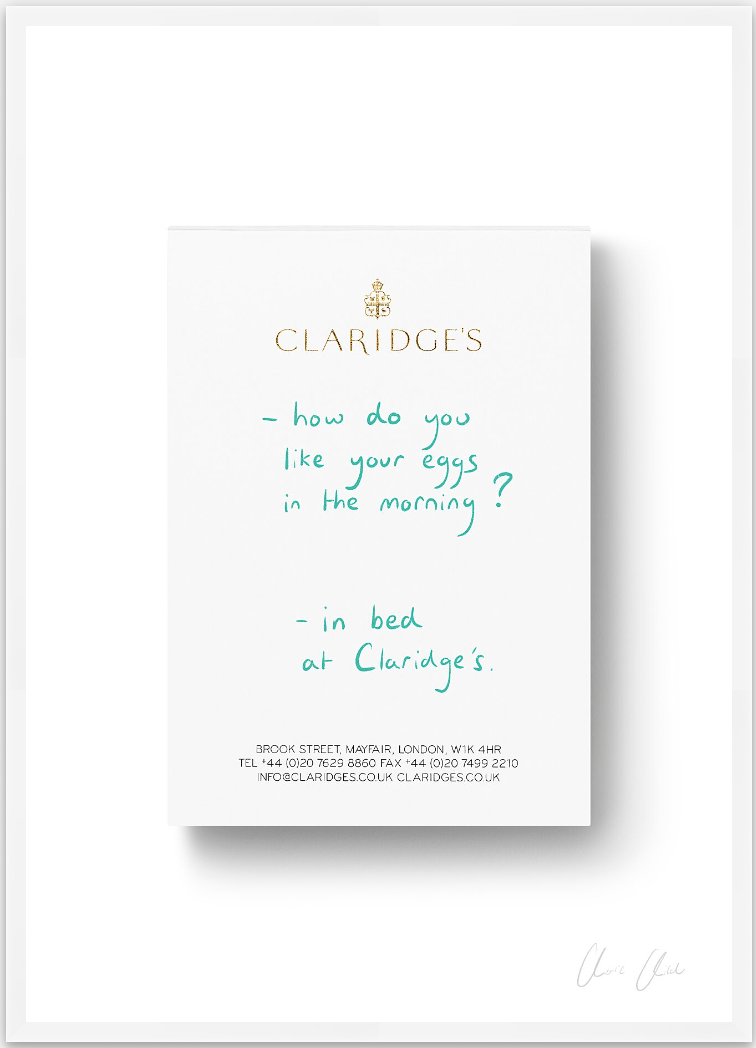 Notepad at Claridge's i