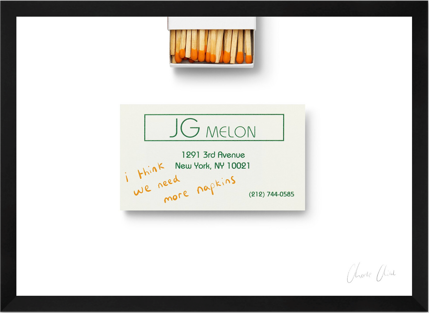 Card at JG Melon i