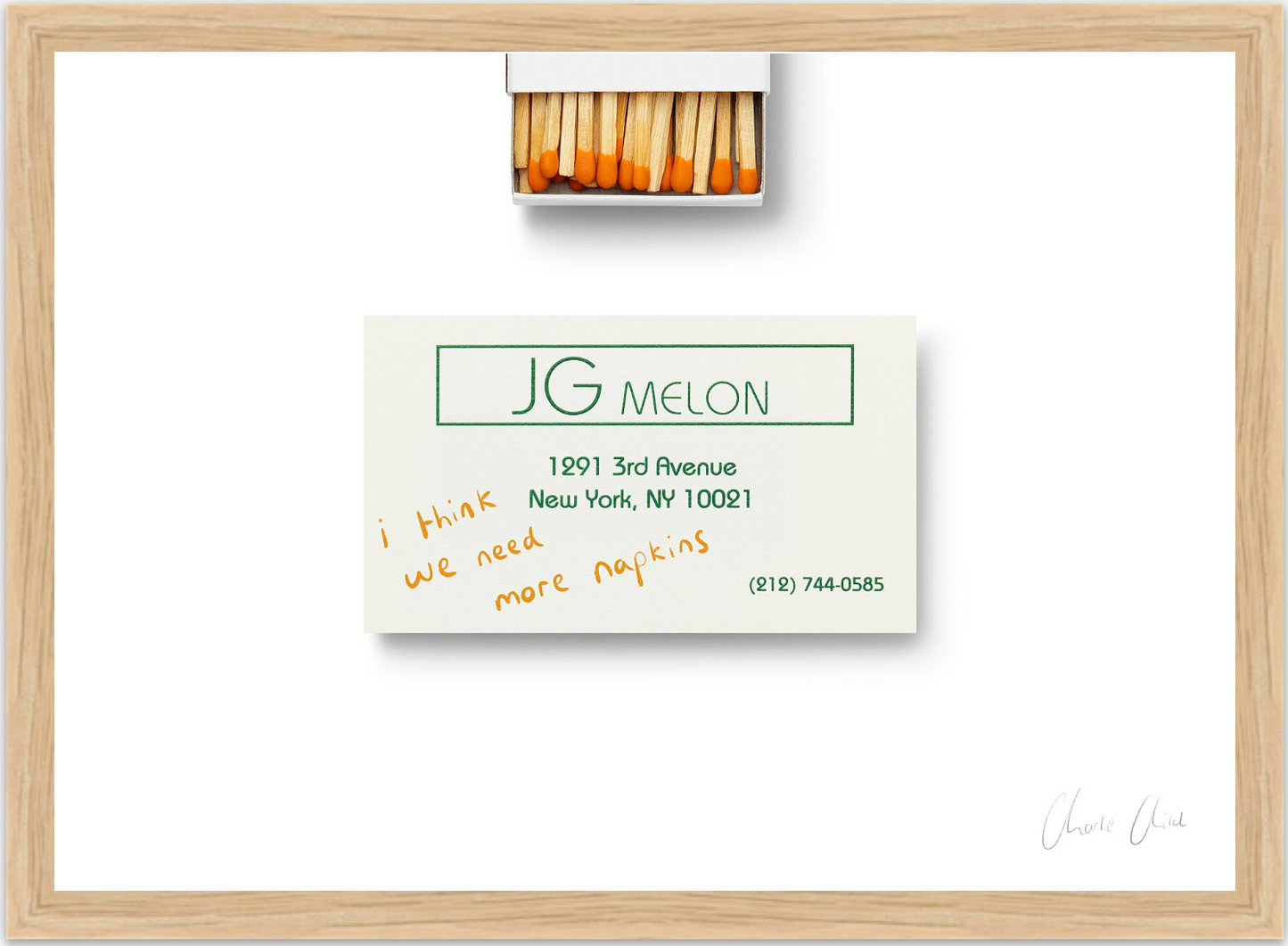 Card at JG Melon i