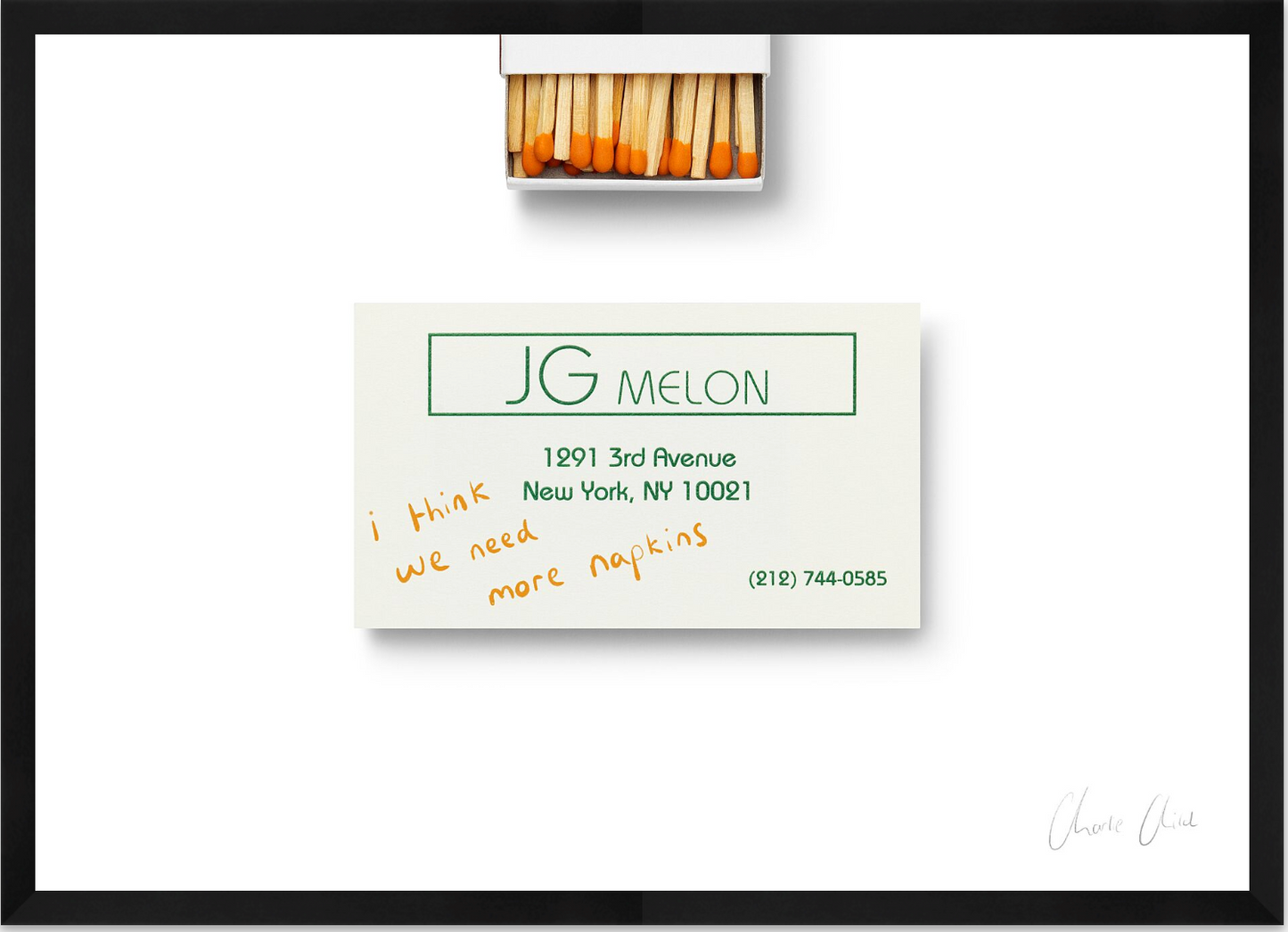 Card at JG Melon i