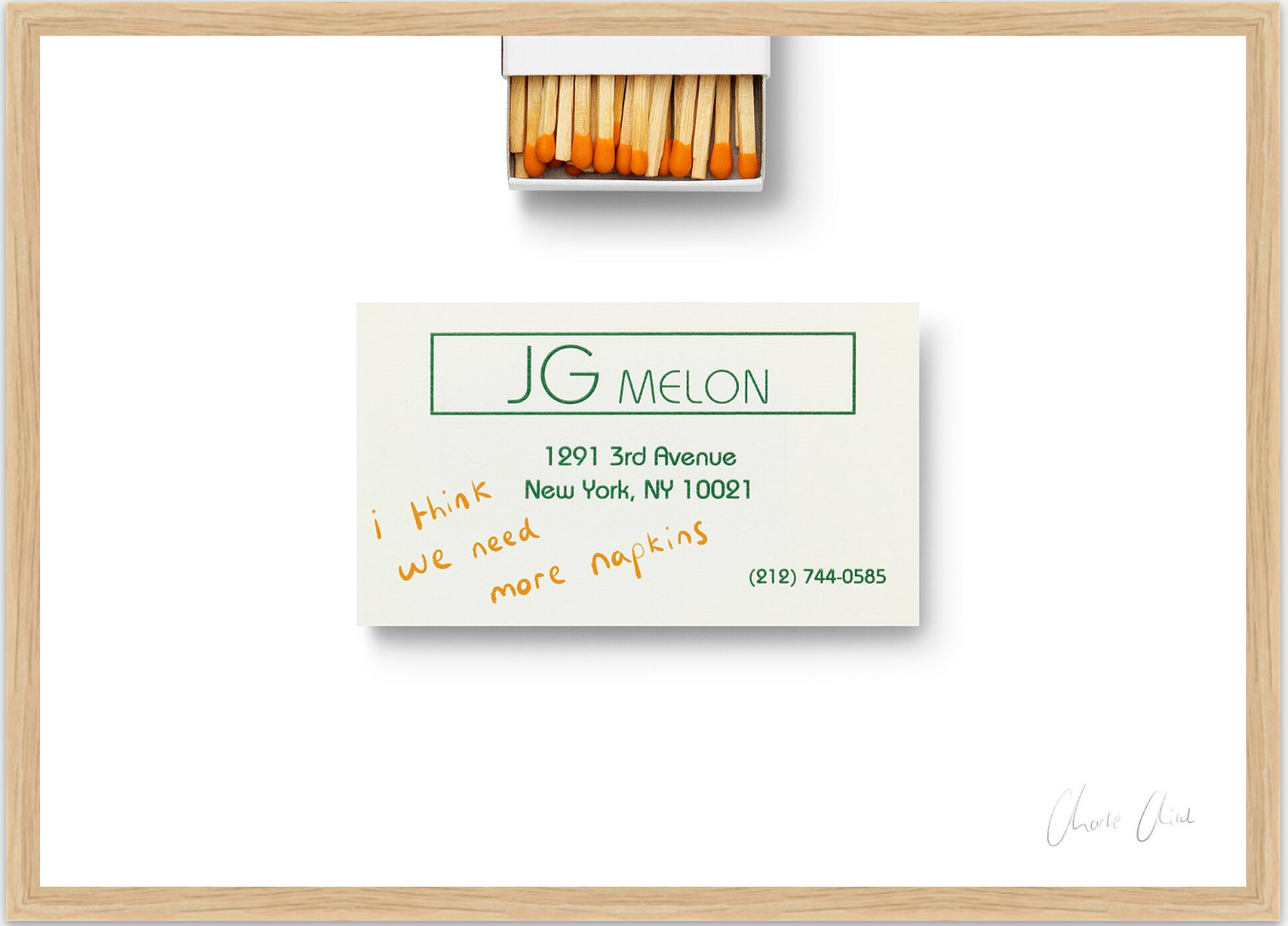 Card at JG Melon i