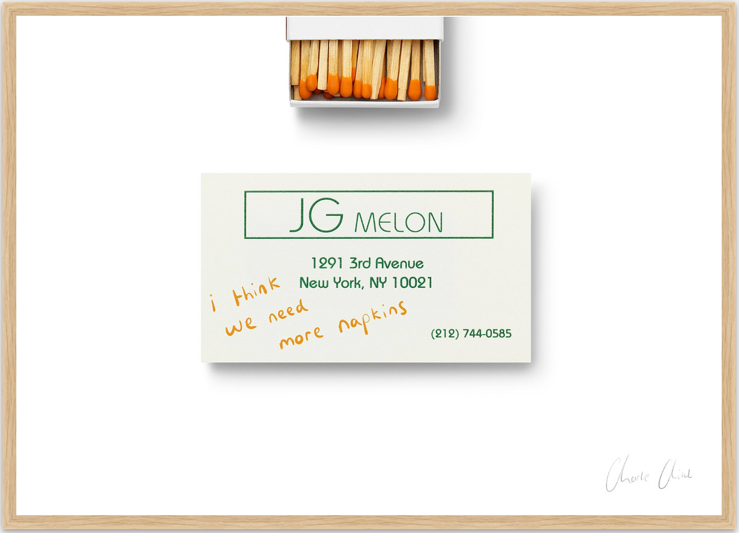 Card at JG Melon i